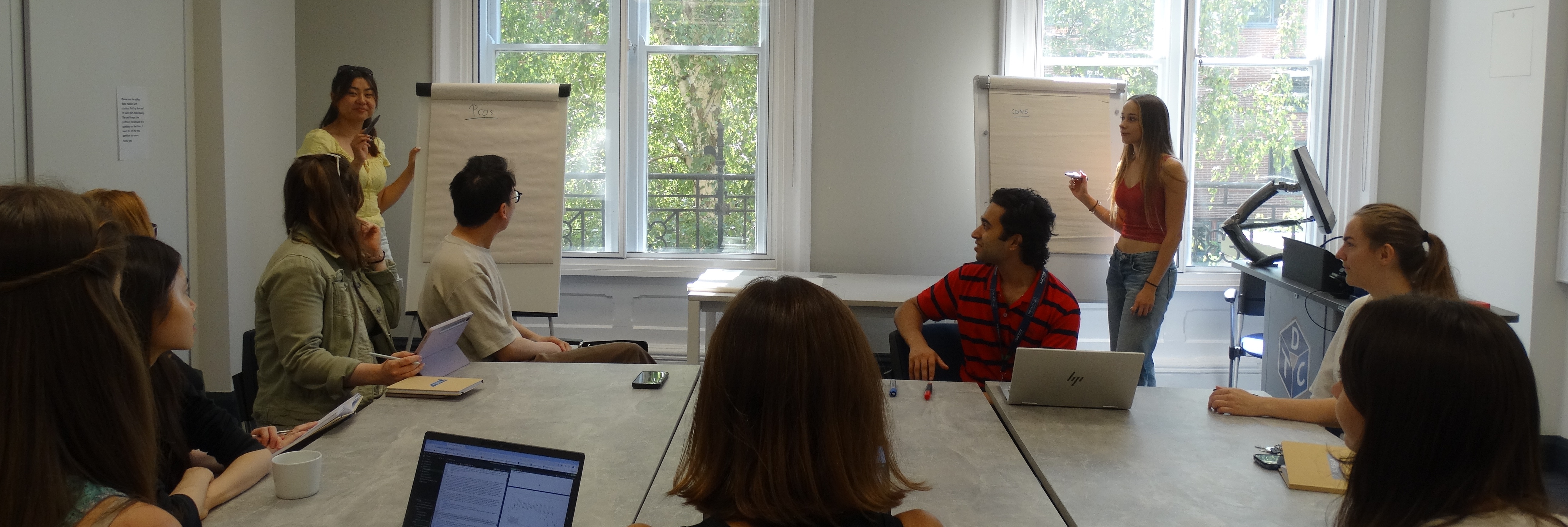 Group of students brainstorming a problem